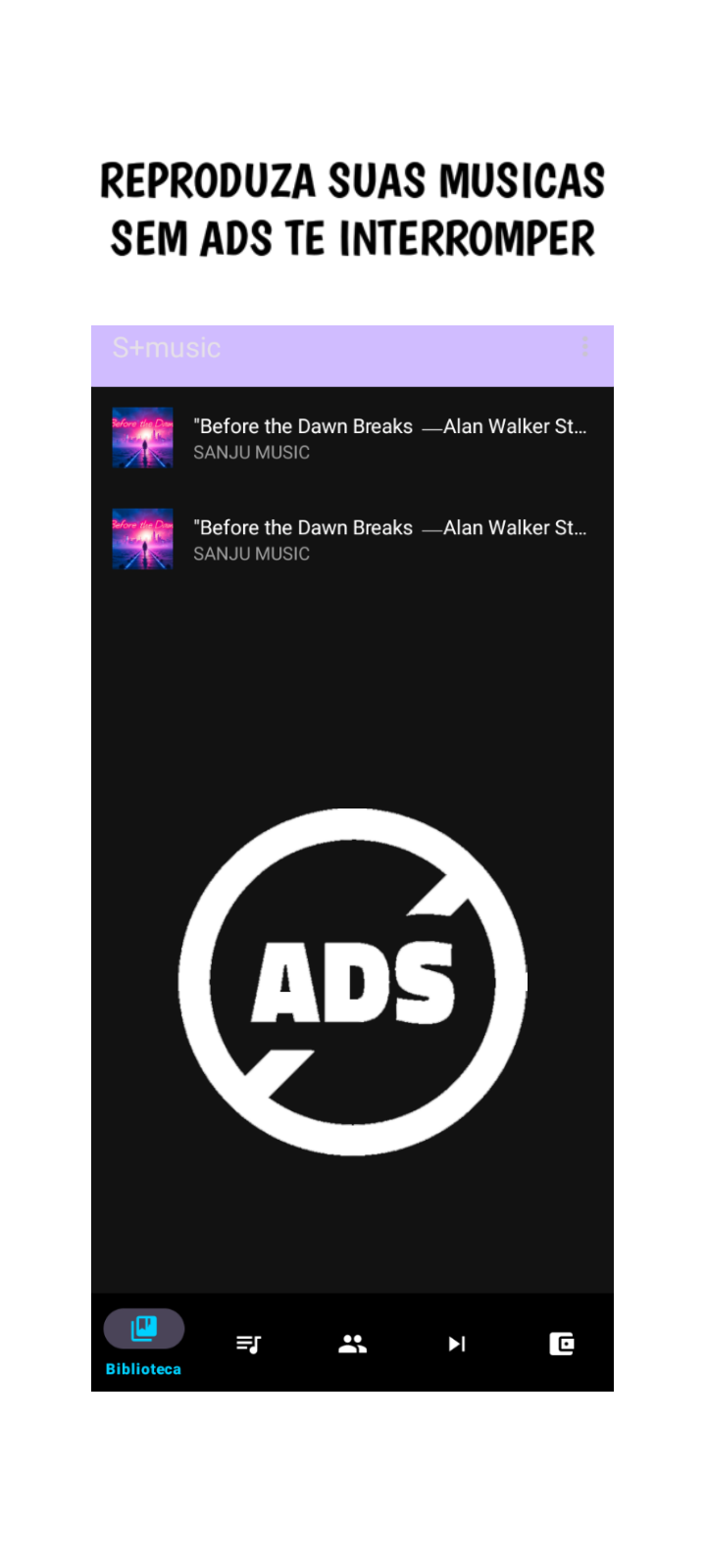 Tela de Bibliotecas / Ads